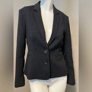 EXPRESS Women’s Dark Blue Plaid Two Buttons Long Sleeves Jacket Blazer Size 4